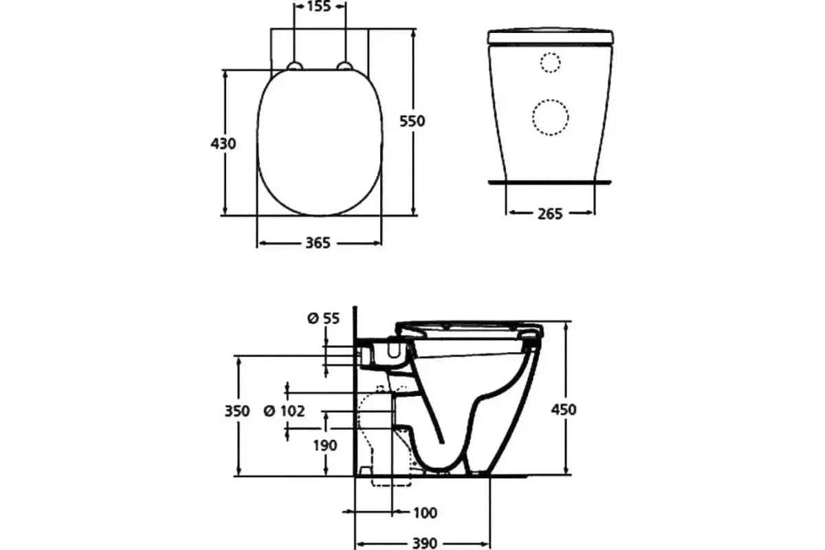 Приставной унитаз Ideal Standard Connect-1