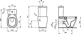Унитаз-компакт напольный Ideal Standard Connect Space E119501